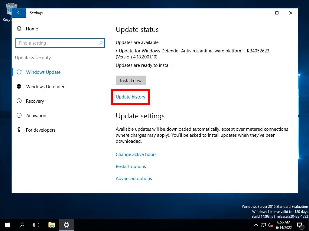 Windows Server 2016：Windows Update application confirmation / log ...