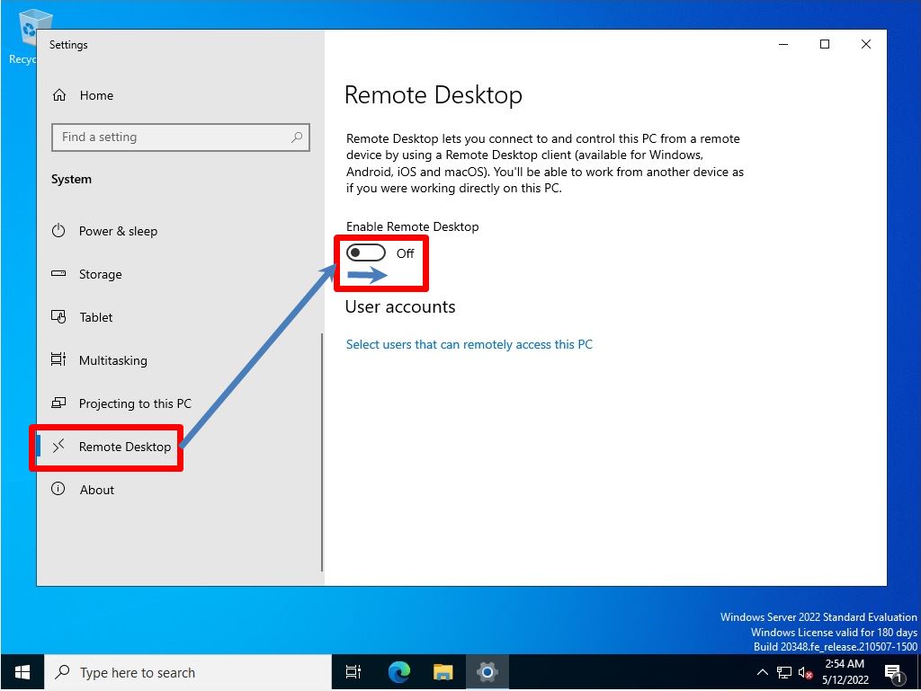 Windows Server 2022: Remote Desktop Connection Permission Settings ...